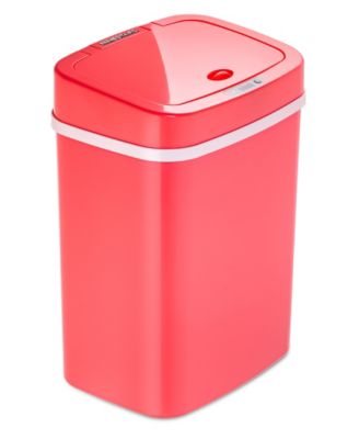 NINESTARS - Rectangular Motion Sensor Trash Can 3.2 Gallon ABS Red