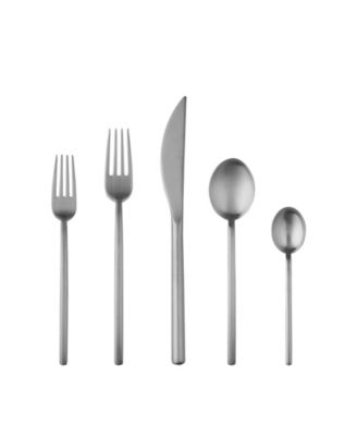 Mepra - Due Flatware Set, 5 Pieces Silver-Tone