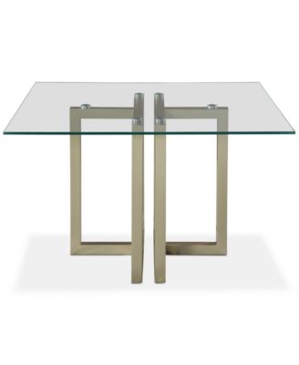 Macy's - Emila 30" Glass Square Dining Table, Created for Macy's Ultra Clear Glass With Champagne Base