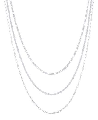 And Now This - Silver Plated Chain 3Pc. Set Silver