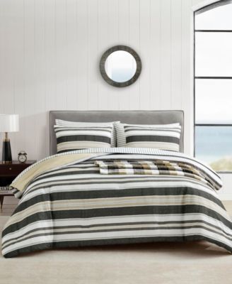 Nautica - Prospect Harbor Embossed 8-Pc. Comforter Set, King Black/Beige