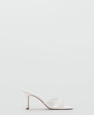 MANGO - Women's Heel Non-Structured Sandals White