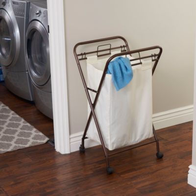 Household Essentials - Rolling Laundry Hamper Bronze