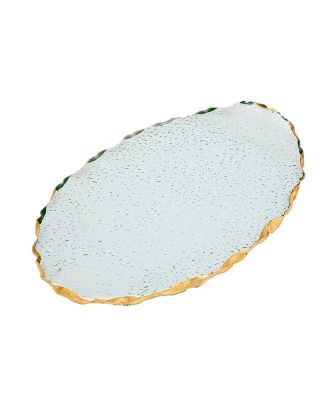 Godinger - Harper 10" Bend Oval Tray Clear
