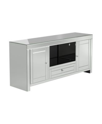 Furniture - 2-Door TV Console Silver-Tone