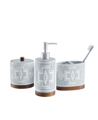 Pendleton - Harding 3 Piece Bath Set Blue/ Ivory