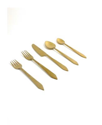 Vibhsa - Brushed 20-Pc. Flatware Set, Serving for 4 Brushed Golden