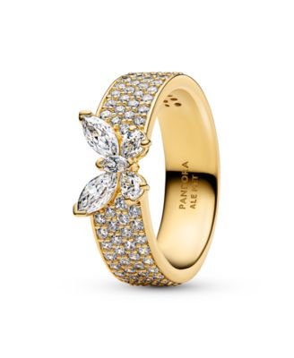 Pandora - Sparkling Butterfly Bold Ring Gold Plated