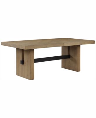 Macy's - Macai 30" Wood Rectangular Dining Table Brown, Black