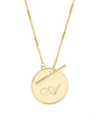 brook & york - Grace Initial Toggle Necklace Gold A