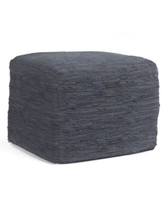 Simpli Home - Fredrik Square Pouf Dark Blue