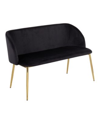 Lumisource - Fran Glam Bench Gold-Tone Steel, Black Velvet