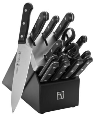 Henckels - Solution Self-Sharpening Knife Block Set, 16 Piece Black, Silver-Tone