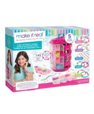 Make It Real - 5 in 1 Activity Tower Bracelet Making Activity Tower and Storage Solution Multi
