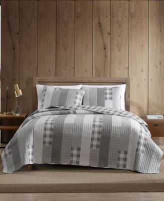 Eddie Bauer - Fairview Reversible 2-Pc. Quilt Set, Twin Grey