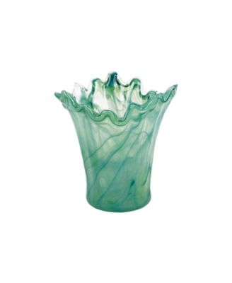 VIETRI - Onda Glass Short Vase Green