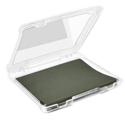 Sorbus - Single-Piece Thin Hanging File Organizer Bin Clear Plastic Stackable for Document Storage Clear