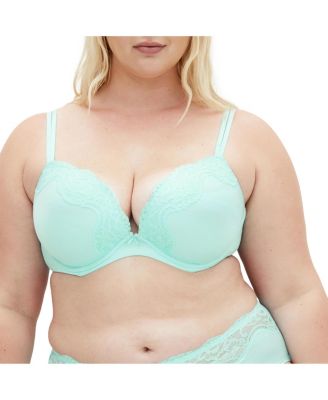 CITY CHIC - Plus Size Adore Push Up Bra Iced aqua