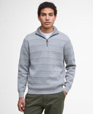 Barbour - Men's Dartfield Quarter-Zip Pullover Sweater Light Gray