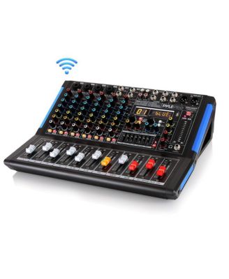 Pyle - 8-Ch. Bluetooth Studio Mixer - DJ Controller Audio Mixing Console System Black