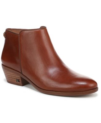 Sam Edelman - Women's Petty Zip Short Booties Warm Chestnut Leather