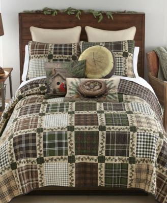 Donna Sharp - Pine Patch 2-Pc. Quilt Set, Twin Brown, Green