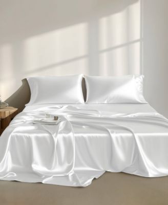 Madison Park Essentials - Satin Luxury 6-Pc. Sheet Set, Queen White