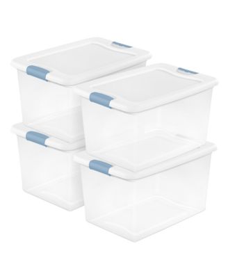 Sterilite - 64 Qt Latching Box Stackable Storage Container with Lid, 4 Pack