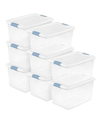 Sterilite - 64 Qt Latching Box Stackable Storage Container with Lid, 8 Pack