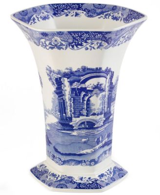 Spode - Blue Italian Hexagonal Vase