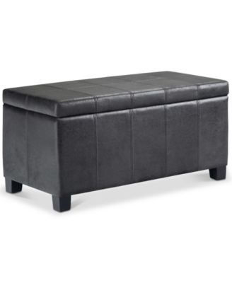 Simpli Home - Dover Contemporary Rectangle Storage Ottoman Bench Black