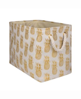 Design Imports - Storage Bin Pineapple, Rectangle Gold