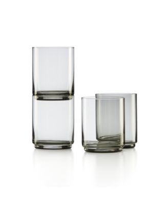 Lenox - Tuscany Classics Stackable Tall Glasses Set, 4 Piece Black