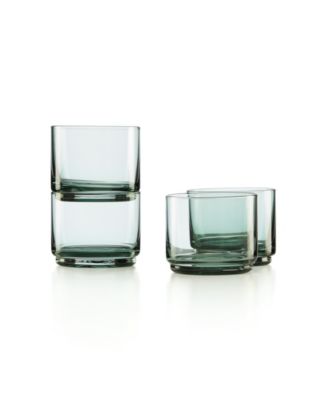 Lenox - Tuscany Classics Stackable Short Glasses Set, 4 Piece Green