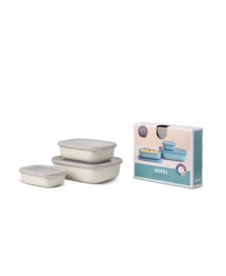 Mepal - Cirqula 3Pc. Rectangular Shallow Multi Bowl Set White