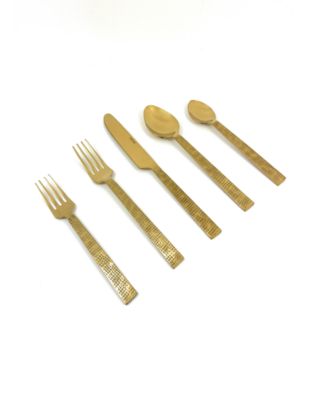 Vibhsa - Rustic 20-Pc. Flatware Set, Serving for 4 Rustic Golden