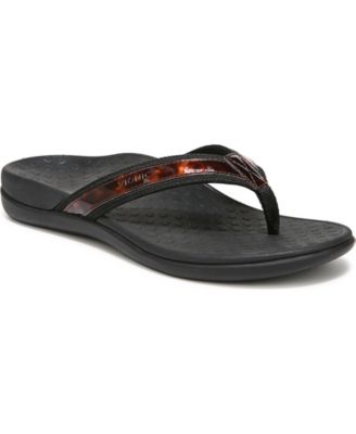 Vionic - Womens Tide Thong Sandals Black tort webbing