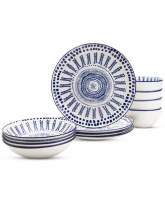 Blue Mykonos 12 Pc. Dinnerware Set, Service for 4, Exclusively at Macy's image