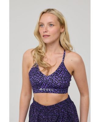 OOSC - Women's Medium Support Infinite Sports Bra - Purple Leopard Purple leopard