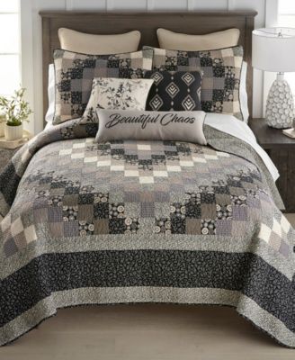 Donna Sharp - Lexington Trip 2-Pc. Quilt Set, Twin Black, Gray