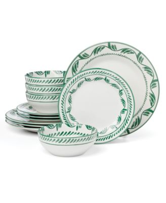 Oneida - Solear Green 12-Piece Dinnerware Set, Service for 4 Green