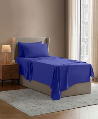 Nestl - Extra Deep Pocket Microfiber 4-Pc. Sheet Set, Twin Royal Blue