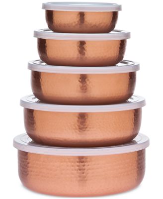 5-Pc. Hammered Copper Storage Bowl Set  image