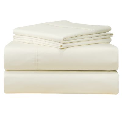 Pointehaven - Solid Extra Deep 500 Thread Count Sateen 4-Pc. Sheet Set, California King White