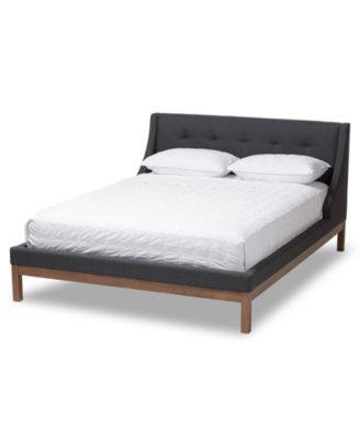 Baxton Studio - Louvain Full Bed Dark Grey