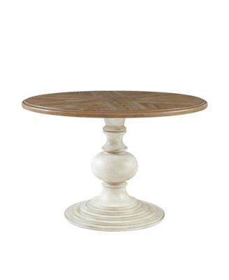 Madison Park - Lexi 46" Round Pedestal Dining Table Brown, White
