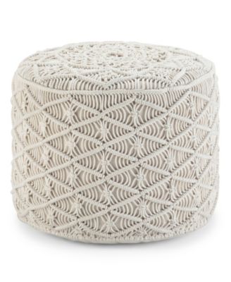 Simpli Home - Coates Round Pouf Natural