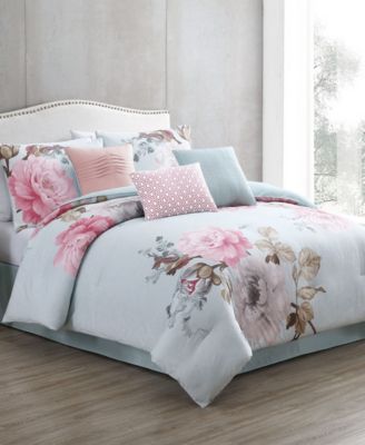 Riverbrook Home - Ridgely 7 Piece Comforter Set, Queen Baby Blue