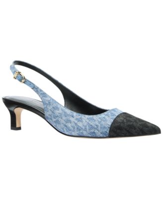 Michael Kors - Women's Amara Toe Cap Pointed Slingback Pumps New Horizon Wash