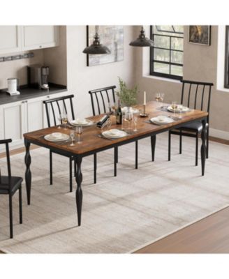 gaomon - Kitchen Table 78 Inch Rectangular Dining Table for 6 Rustic Farmhouse Kitchen Table
